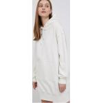 Dámske Designer Šaty s dlhým rukávom Calvin Klein bielej farby z bavlny s dlhými rukávmi 