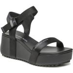 Dámske Designer Sandále na platforme Calvin Klein čiernej farby z polyuretánu Vegan na leto 