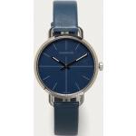 Dámske Náramkové hodinky Calvin Klein tmavo modrej farby v zľave s koža remienkom s minerálnym sklíčkom 
