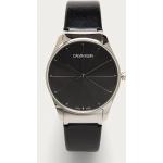 Pánske Náramkové hodinky Calvin Klein čiernej farby s koža remienkom s minerálnym sklíčkom 