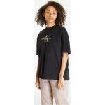 Dámske Designer Tričká s krátkym rukávom Calvin Klein Jeans čiernej farby vo veľkosti XS v zľave 