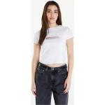 Dámske Designer Tričká s krátkym rukávom Calvin Klein Jeans bielej farby vo veľkosti XS v zľave 