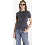 Dámske Designer Tričká s krátkym rukávom Calvin Klein Jeans sivej farby vo veľkosti XS v zľave 