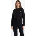 Dámska Designer Jesenná móda Calvin Klein Jeans čiernej farby zo saténu vo veľkosti XS s okrúhlym výstrihom na zimu 