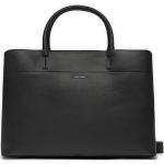 Dámske Designer Business kabelky Calvin Klein čiernej farby z koženky v zľave 