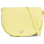 Dámske Designer Sedlové kabelky Calvin Klein CK žltej farby z koženky v zľave 
