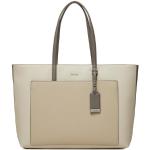 Dámske Designer Shopper kabelky Calvin Klein CK bielej farby z koženky v zľave 
