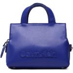 Dámske Designer Shopper kabelky Calvin Klein CK tmavo modrej farby z koženky v zľave 