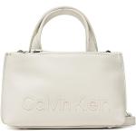 Dámske Designer Shopper kabelky Calvin Klein CK béžovej farby z kože v zľave 