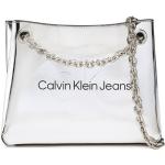 Dámske Kožené kabelky Calvin Klein Jeans striebornej farby z koženky v zľave 