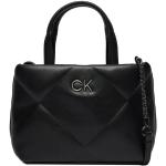 Dámske Designer Shopper kabelky Calvin Klein čiernej farby s prešívaným vzorom z koženky 