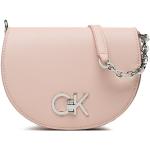 Dámske Designer Sedlové kabelky Calvin Klein ružovej farby z koženky v zľave 