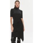 Dámske Designer Denné šaty Calvin Klein čiernej farby zo syntetiky vo veľkosti XXS s asymetrickým výstrihom asymetrické v zľave 