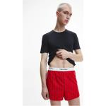Pánske Designer Boxerky Calvin Klein červenej farby z bavlny v zľave 