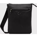 Pánske Designer Tašky cez rameno Calvin Klein čiernej farby z polyuretánu na zips 