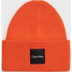 Pánske Designer Čiapky Calvin Klein oranžovej farby z bavlny 
