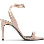 Dámske Designer Kožené sandále Calvin Klein béžovej farby v elegantnom štýle ihličkový opätok vo veľkosti 39 na leto 