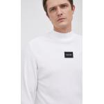 Pánske Designer Tričká s dlhým rukávom Calvin Klein bielej farby z bavlny vo veľkosti L s dlhými rukávmi v zľave 