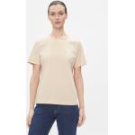 Designer Detské tričká Calvin Klein béžovej farby z bavlny s okrúhlym výstrihom v zľave 