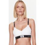 Dámske Designer Bralette podprsenky Calvin Klein Underwear bielej farby z bavlny vo veľkosti XS v zľave 