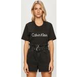 Dámske Designer Tričká s krátkym rukávom Calvin Klein Underwear čiernej farby vo veľkosti XS s krátkymi rukávmi v zľave 
