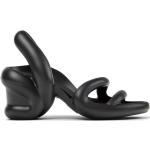 Dámske Sandále na podpätku Camper čiernej farby v ležérnom štýle s hadím vzorom s výškou opätku 7 cm - 9 cm na leto 