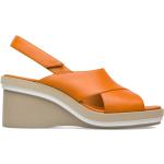 Dámske Tenisky Camper oranžovej farby v ležérnom štýle s výškou opätku 7 cm - 9 cm na suchý zips na leto udržateľná móda 