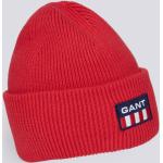 Pánske Beanie Gant Shield červenej farby v športovom štýle z bavlny 