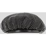 Dámske Designer Čiapky so šiltom Karl Lagerfeld čiernej farby v elegantnom štýle s kamienkami 