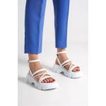 Nová kolekcia: Dámske Sandále na platforme béžovej farby v elegantnom štýle z koženky vo veľkosti 40 Vegan v zľave na leto 