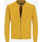 Pánske Kardigany CasaModa žltej farby z bavlny technológia Oeko-tex na zips na zimu udržateľná móda 