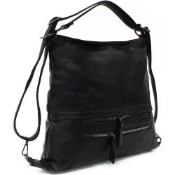 Čierna dámska kabelka s kombináciou batohu Ebonita Tung Enterprise
