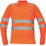 Pánske Tričká s dlhým rukávom oranžovej farby s pruhovaným vzorom z polyesteru s dlhými rukávmi 