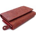 Dámske Kožené peňaženky arwel červenej farby v elegantnom štýle v zľave 