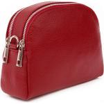 Dámske Crossbody kabelky červenej farby v modernom štýle z kože na zips v zľave 