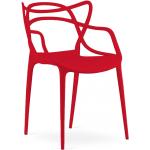 Stoličky červenej farby z plastu 