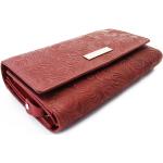 Dámske Kožené peňaženky arwel červenej farby s cvokmi v zľave 