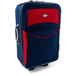 Červeno-modrý látkový cestovný kufor "Standard" - M, L, XL