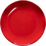 Dezertné taniere červenej farby s jednofarebným vzorom z keramiky s motívom: Vianoce v zľave 