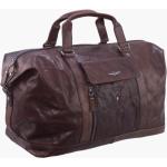 Cestovné tašky AERONAUTICA MILITARE hnedej farby vo vintage štýle z kože na zips objem 26 l 