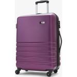 Stredné cestovné kufre Rock fialovej farby z plastu integrovaný zámok objem 60 l 