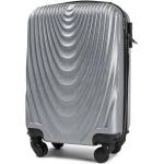 Malé cestovné kufre striebornej farby v modernom štýle z plastu na zips integrovaný zámok 
