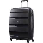 Veľké cestovné kufre American Tourister čiernej farby v modernom štýle z plastu na zips integrovaný zámok objem 91 l 