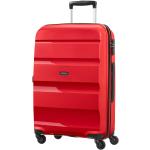 Stredné cestovné kufre American Tourister červenej farby v modernom štýle z plastu na zips integrovaný zámok objem 57 l 