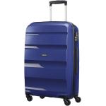 Stredné cestovné kufre American Tourister modrej farby v modernom štýle z plastu na zips integrovaný zámok objem 57 l 