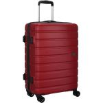 Stredné cestovné kufre d&n červenej farby z plastu na zips integrovaný zámok objem 63 l 