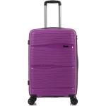 Malé cestovné kufre d&n fialovej farby z plastu na zips integrovaný zámok objem 36 l 