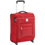 Malé cestovné kufre Delsey červenej farby s prešívaným vzorom z plastu na zips objem 30 l 