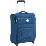 Malé cestovné kufre Delsey modrej farby s prešívaným vzorom z plastu na zips objem 30 l 