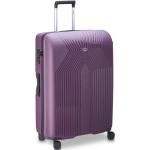 Veľké cestovné kufre Delsey fialovej farby z plastu na zips integrovaný zámok objem 100 l 